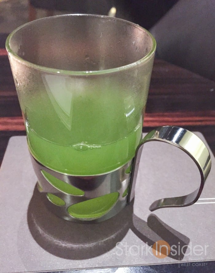 Started the evening with some green tea. I was mesmerized by the intense green.