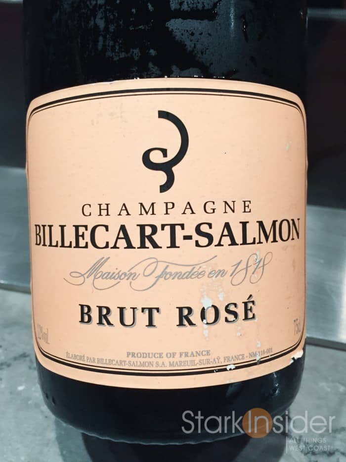 Selected a glass of Billecart-Salmon Rose Champagne to start.