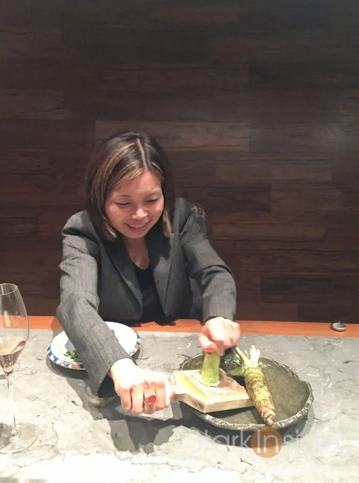 I couldn't help it. I asked if I could try grating the wasabi. As a lover of sushi, it was a fun experience to have grated real wasabi.