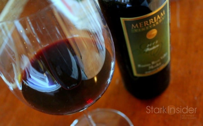 Merriam Vineyards Cabernet - Glass and bottle together in a photo Merriam Vineyards Cabernet - Glass and bottle together in a photo