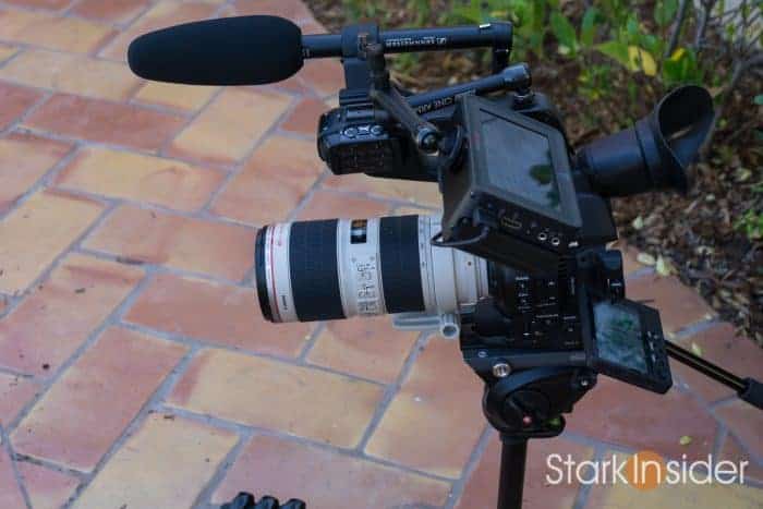 Canon C100 II with Canon 70-200mm f/2.8 telephoto lens