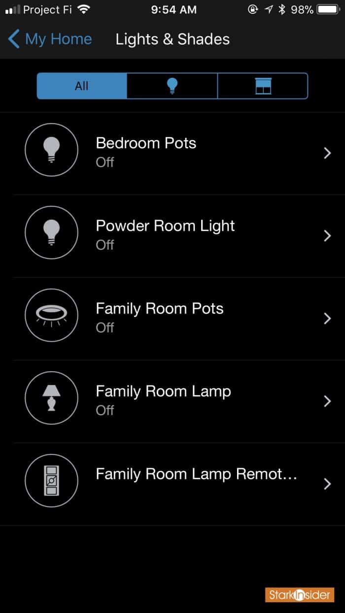 Lutron Caseta App for iOS