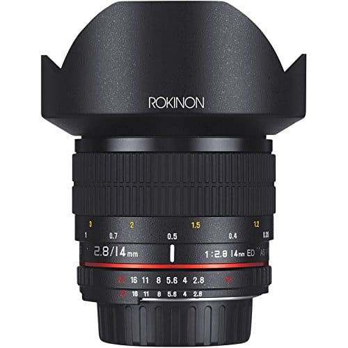 Rokinon 14mm f2.8-22 Ultra Wide Angle Lens with Built-In AE Chip for Canon EF Digital SLR