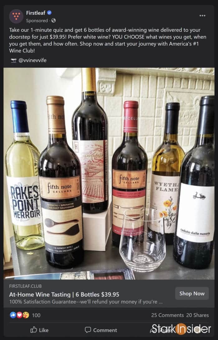 Collection of Naked Wines red and white wine bottles from subscription service