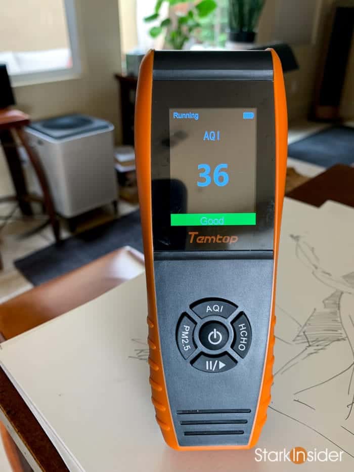 Testing Coway Airmega 400S air purifier performance AQI with Temtop