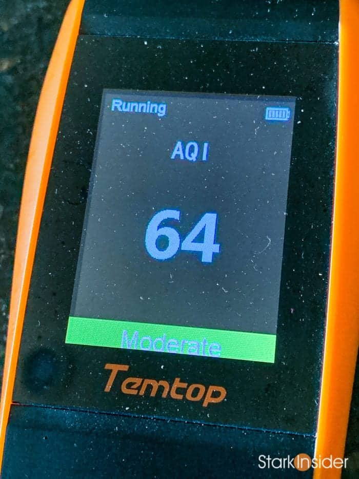 Testing Coway Airmega 400S air purifier performance AQI with Temtop