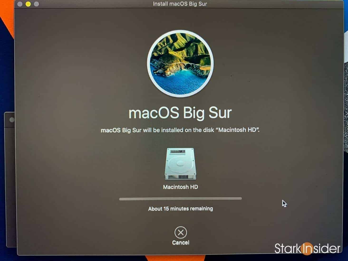 macOS Big Sur installation 15 minutes MacBook Pro