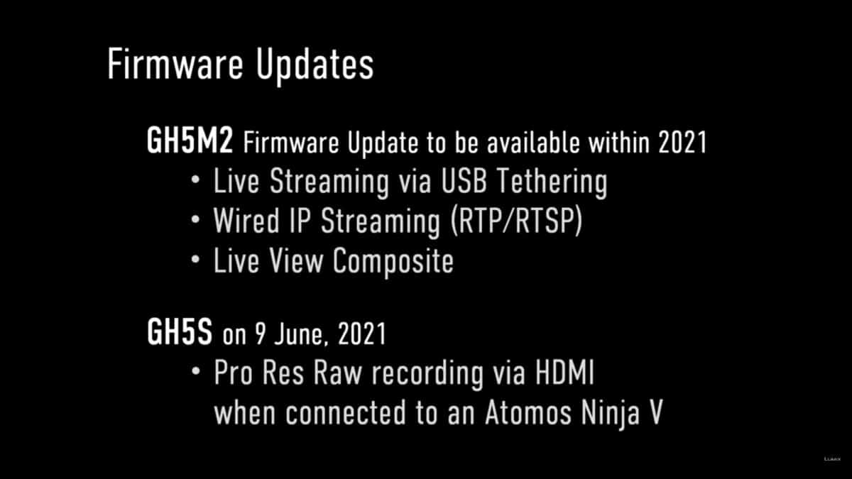 Panasonic Lumix GH5 Mark II, GH5S firmware updates