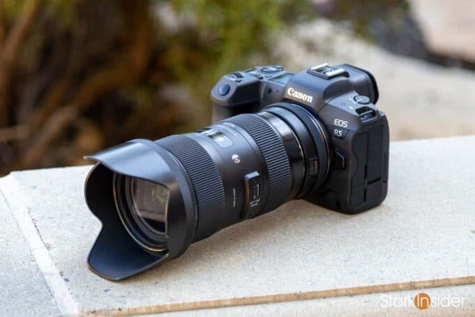 Canon EOS R5 mirrorless camera shooting video Sigma 18-35mm