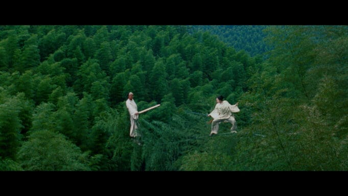 Chow Yun Fat as Li Mu Bai, Zhang Ziyi as Jen Yu in CROUCHING TIGER, HIDDEN DRAGON