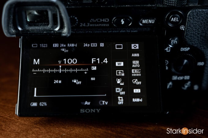 Sony a6000 - screen display settings