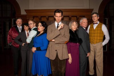 Pictured, from left: Tom Gough, Mary Melnick, Myles Kenyon Rowland, Alycia Adame, Drew Benjamin Jones, Patricia Tyler, Kyle Smith and Christian Pizzirani. Photo by Evelyn Huynh, taken at the beautiful Montalvo Arts Center.