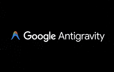 Google Antigravity AI IDE logo with gradient A icon on starfield background
