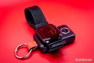 Apple Watch Series 6 attached to JOYROOM charger showing time 3:17 PM during charging test