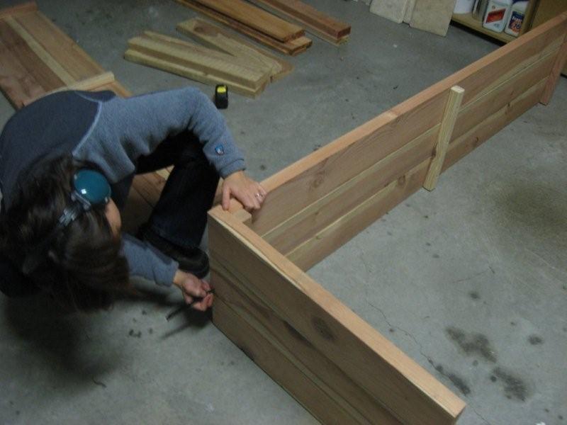 Marking wood on planter box
