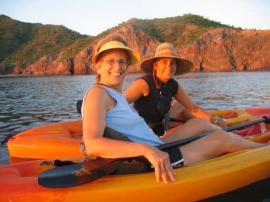 Jane and Sharon, Loreto Bay homeowners, soaking up the sun in kayaks on the Sea of Cortez IMG_3861