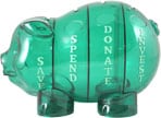 Green Small Money Savvy Pig Green Small Money Savvy Pig